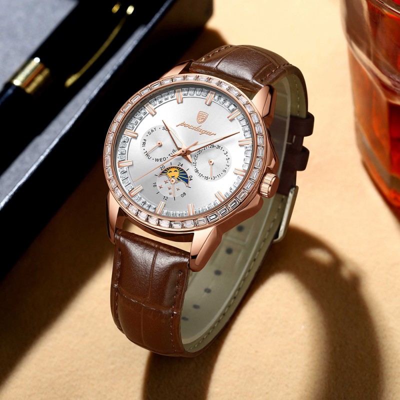 Men's multifunctional trendy calendar watch. It is waterproof, suitable for business occasions, has a luminous function, and is a men's quartz wristwatch