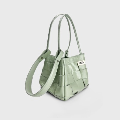 Bucket bag, chain, diamond grid bag, leather one shoulder crossbody bag